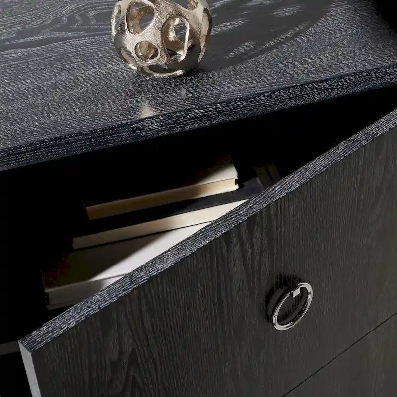 Commode Kristien laquée blanche et dorée SAFAVIEH Couture - 61 cm (L) x 46 cm (P) x 66 cm (H)