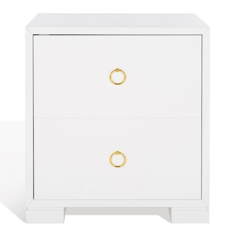Commode Kristien laquée blanche et dorée SAFAVIEH Couture - 61 cm (L) x 46 cm (P) x 66 cm (H)