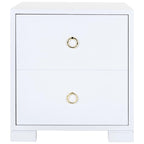 Commode Kristien laquée blanche et dorée SAFAVIEH Couture - 61 cm (L) x 46 cm (P) x 66 cm (H)