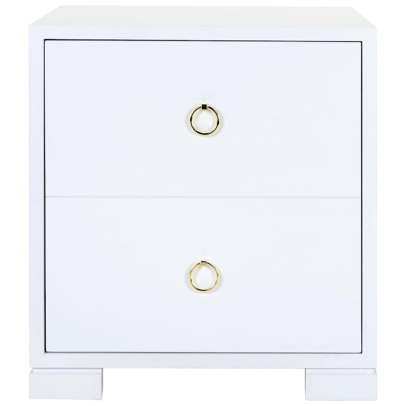 Commode Kristien laquée blanche et dorée SAFAVIEH Couture - 61 cm (L) x 46 cm (P) x 66 cm (H)