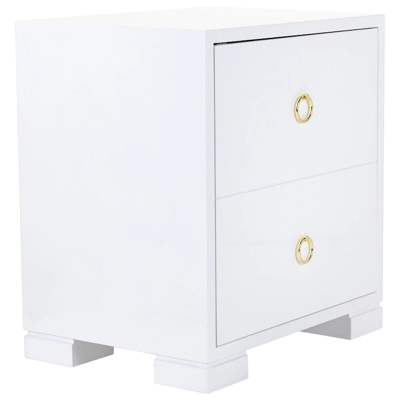 Commode Kristien laquée blanche et dorée SAFAVIEH Couture - 61 cm (L) x 46 cm (P) x 66 cm (H)