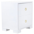 Commode Kristien laquée blanche et dorée SAFAVIEH Couture - 61 cm (L) x 46 cm (P) x 66 cm (H)