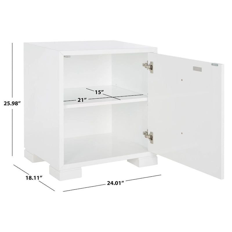 Commode Kristien laquée blanche et dorée SAFAVIEH Couture - 61 cm (L) x 46 cm (P) x 66 cm (H)