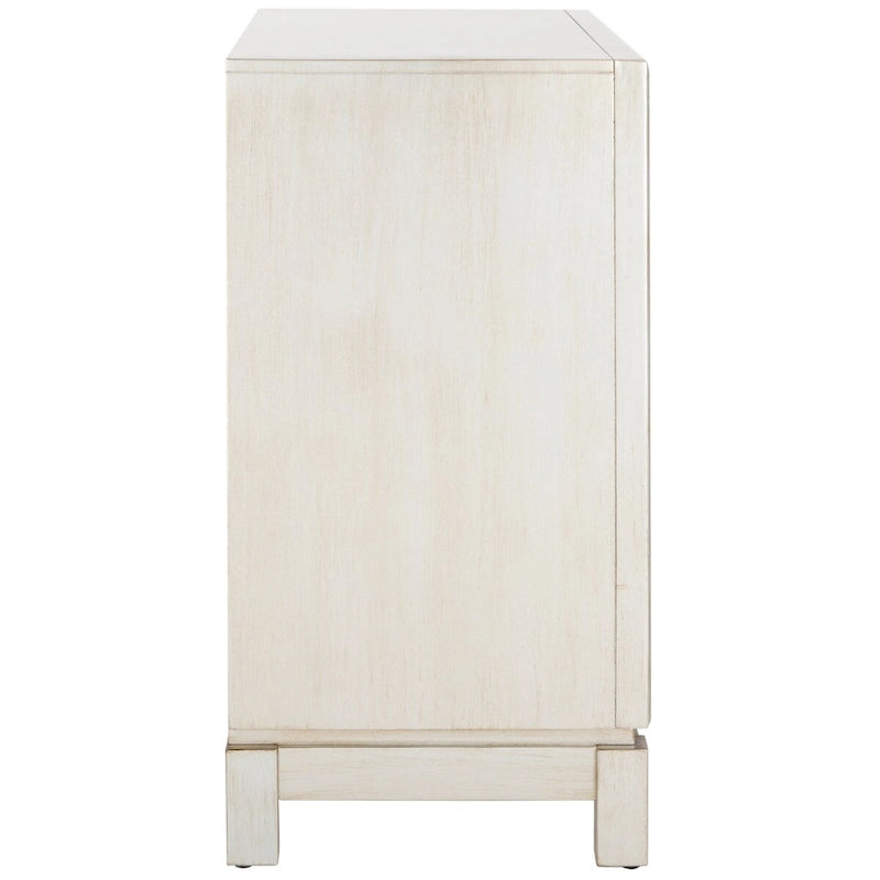 Coffre de rangement SAFAVIEH Cyntha à 2 portes, finition nickel - 81 cm (L) x 41 cm (P) x 84 cm (H)