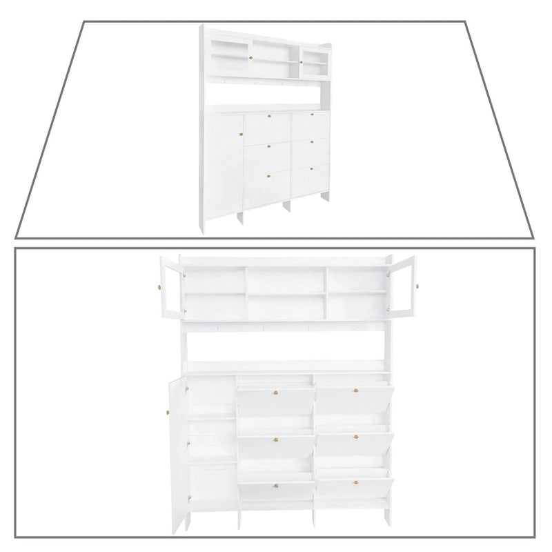 Armoire à chaussures haute, multifonctionnelle et classique, autoportante