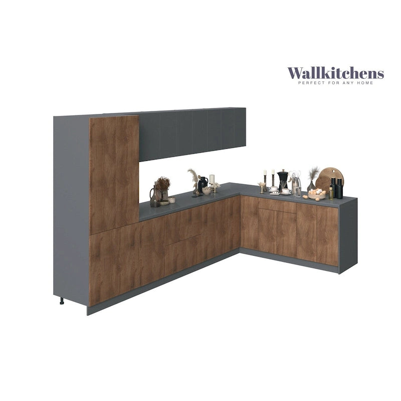 Collection Prestige Cuisine Teck Naturel et Base Noire, Largeur 11 pi - 138 x 85