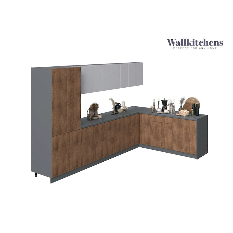 Collection Prestige Cuisine Teck Naturel et Base Noire, Largeur 11 pi - 138 x 85