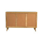 Buffet console Liv 56 pouces à 3 portes, motif géométrique, marron naturel