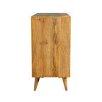 Buffet console Liv 56 pouces à 3 portes, motif géométrique, marron naturel