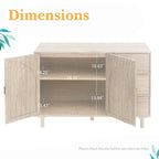 Buffet en rotin, 2 portes et 3 tiroirs - 113 cm (L) x 40 cm (l) x 80 cm (H)