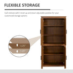 Garde-manger de cuisine à 4 portes de 64 pouces, meuble de rangement autoportant avec 3 étagères réglables pour la cuisine, la salle à manger ou le salon