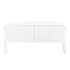 Meuble de rangement moderne en bois à 4 portes, idéal pour le salon, l'entrée ou le couloir.