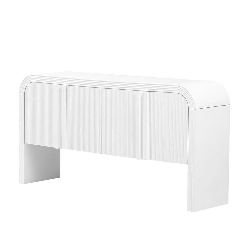 Meuble de rangement moderne en bois à 4 portes, idéal pour le salon, l'entrée ou le couloir.