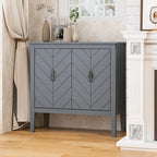 Armoire en bois à 2 portes, style vintage, gris.