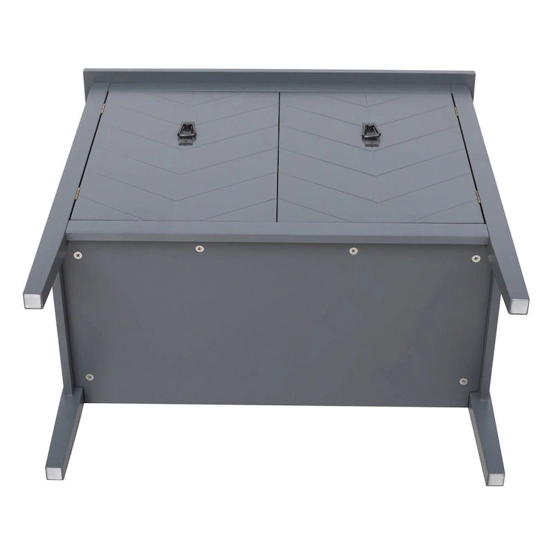 Armoire en bois à 2 portes, style vintage, gris.