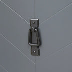 Armoire en bois à 2 portes, style vintage, gris.