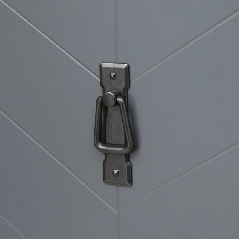 Armoire en bois à 2 portes, style vintage, gris.