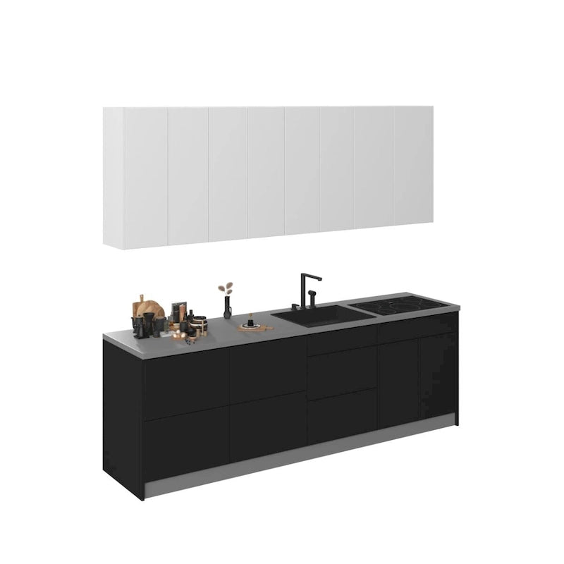 Collection Kitchen Fusion, base noire, largeur 8,5 pi (103 x 24 po)