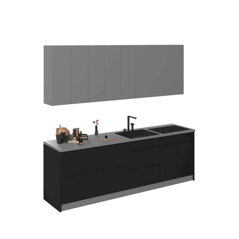 Collection Kitchen Fusion, base noire, largeur 8,5 pi (103 x 24 po)