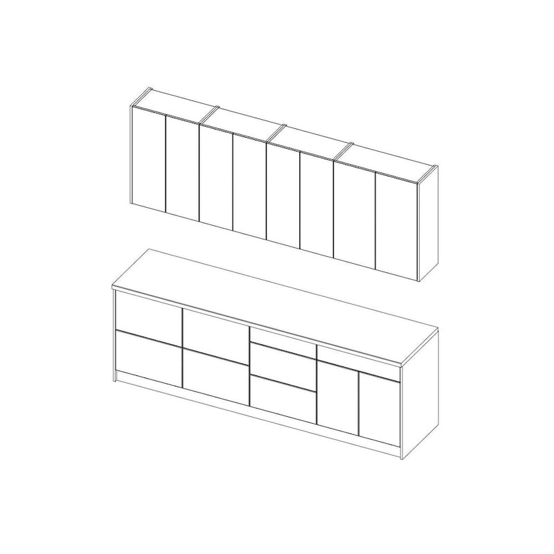 Collection Kitchen Fusion, base noire, largeur 8,5 pi (103 x 24 po)