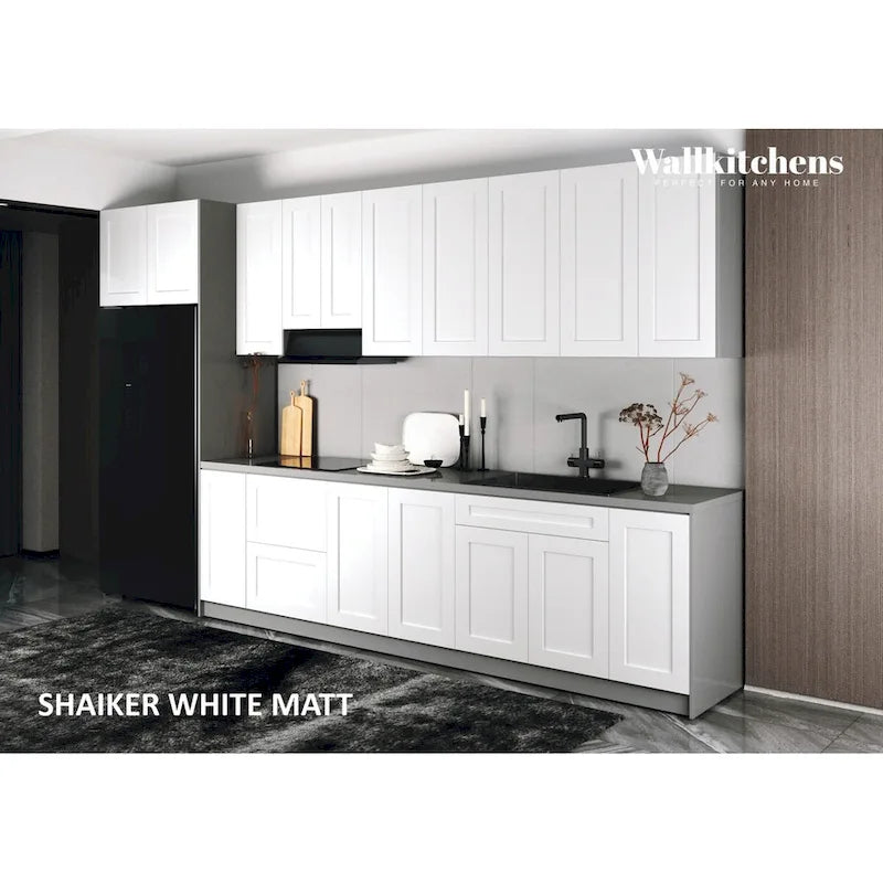 Collection Cuisine Intemporelle, Base Blanc Mat, Largeur 13 pi - 157 x 24