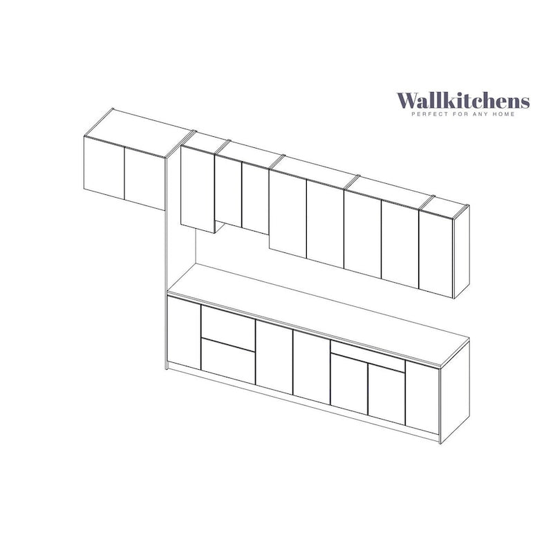 Collection Cuisine Intemporelle, Base Blanc Mat, Largeur 13 pi - 157 x 24