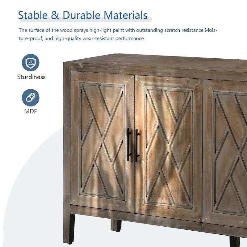 Buffet en sergé de bois à 4 portes