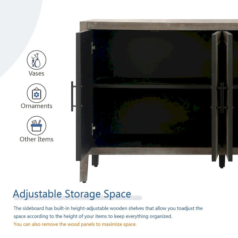 Buffet en sergé de bois à 4 portes