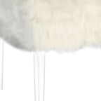 Banc HomeRoots 42 gris et transparent, recouvert de fausse fourrure et doté d'un couvercle rabattable.