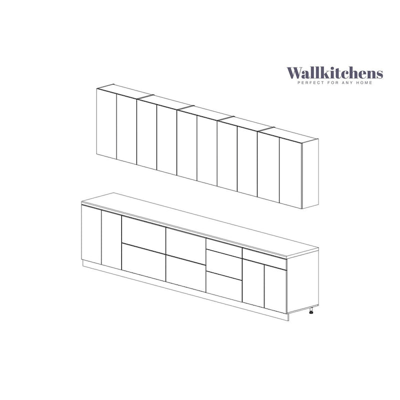 Collection Signature Cuisine, Base Blanc Mat, Largeur 13 pi - 153 x 24
