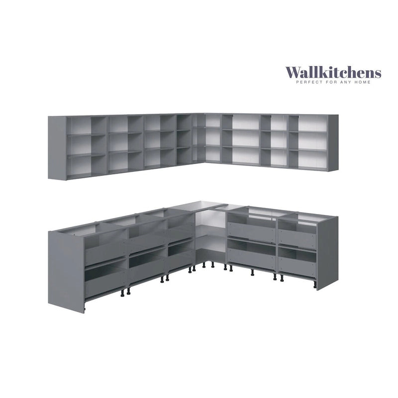 Collection culinaire de cuisine, base blanche brillante, largeur 10 pieds (94 x 120 po)