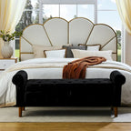 Banc de rangement capitonné pour chambre à coucher