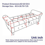 Banc de rangement capitonné pour chambre à coucher