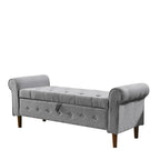 Banc de rangement capitonné pour chambre à coucher