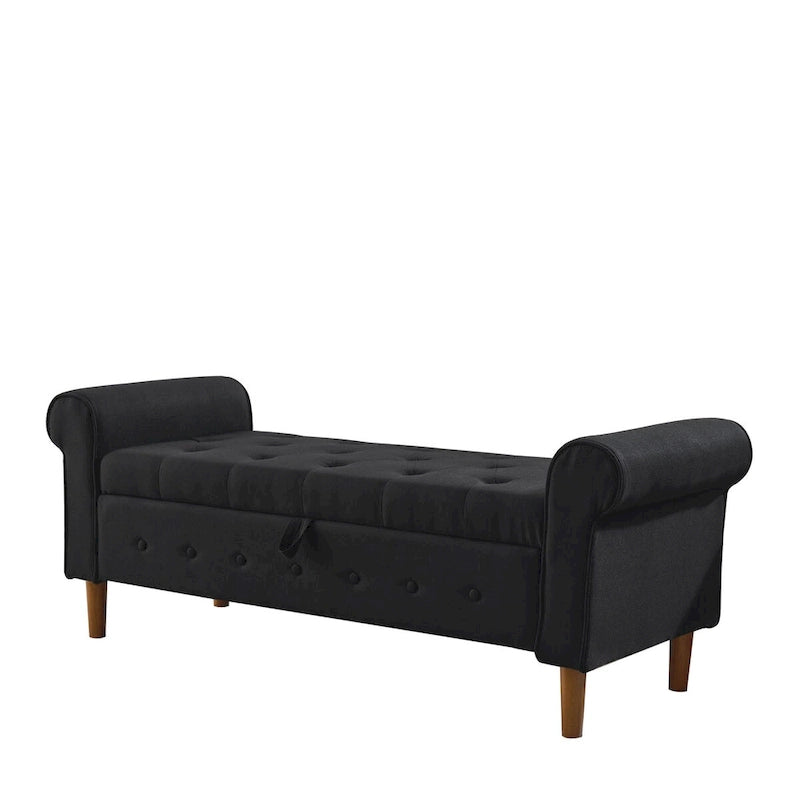 Banc de rangement capitonné pour chambre à coucher