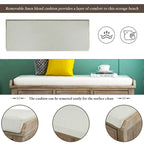 Banc de rangement rustique avec 3 tiroirs et 3 paniers en rotin, banc à chaussures pour salon, entrée