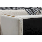 Banc de rangement en velours avec bordure métallique dorée pour salon ou chambre à coucher (intérieur)