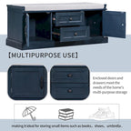 Banc de rangement avec 2 tiroirs et 2 placards, banc à chaussures avec coussin amovible pour salon, entrée