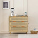 3 Drawers Rattan Storage Cabinet Rattan Drawer,for Bedroom,Living Room,Dining Room,Hallways
