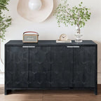 Accent Cabinet Farmhouse Style 4 Door Wooden Cabinet Sideboard Buffet Server Cabinet Storage Cabinet