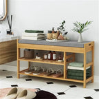 Shoe Bench Rack with Storage - 11.4D x 36W x 19.7H