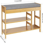 Banc à chaussures avec rangement - 11,4 cm (P) x 36 cm (L) x 19,7 cm (H)