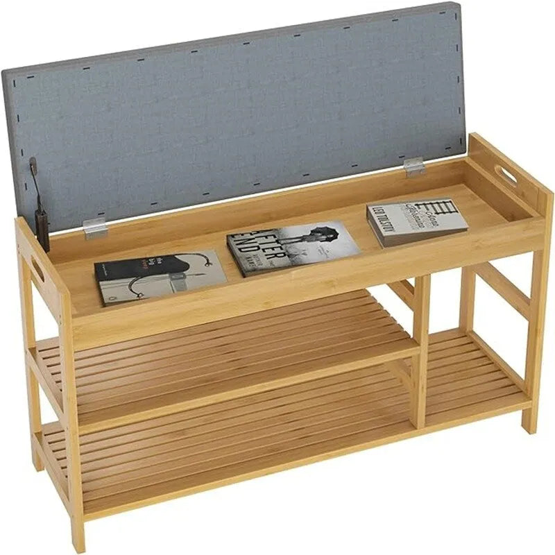 Banc à chaussures avec rangement - 11,4 cm (P) x 36 cm (L) x 19,7 cm (H)