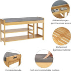 Banc à chaussures avec rangement - 11,4 cm (P) x 36 cm (L) x 19,7 cm (H)