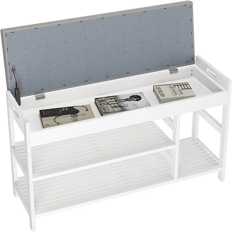 Banc à chaussures avec rangement - 11,4 cm (P) x 36 cm (L) x 19,7 cm (H)
