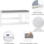 Banc à chaussures avec rangement - 11,4 cm (P) x 36 cm (L) x 19,7 cm (H)