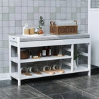 Banc à chaussures avec rangement - 11,4 cm (P) x 36 cm (L) x 19,7 cm (H)