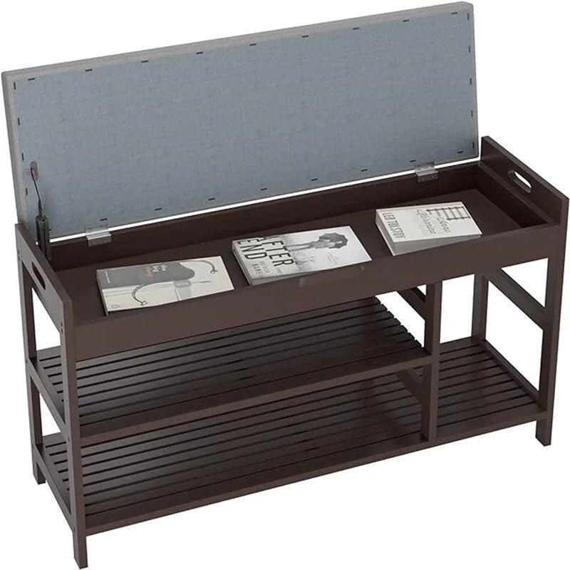 Banc à chaussures avec rangement - 11,4 cm (P) x 36 cm (L) x 19,7 cm (H)