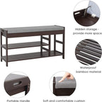 Banc à chaussures avec rangement - 11,4 cm (P) x 36 cm (L) x 19,7 cm (H)