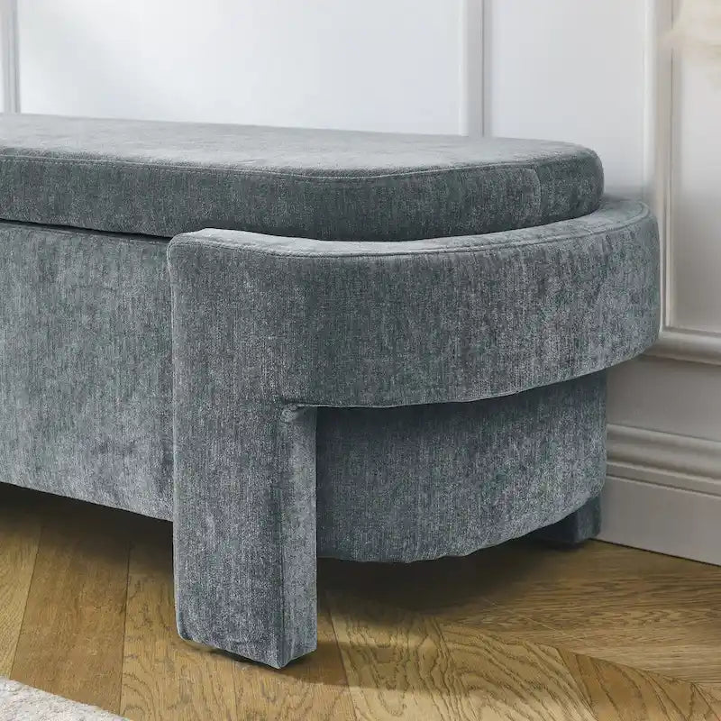 Banc rembourré avec grand espace de rangement. Bancs ottomans de rangement modernes, pour le salon, l'entrée et la chambre.